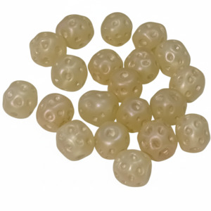 Glass Beads: 20pc Yellow Metallic baroque Glass Beads