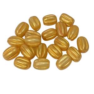 Glass Beads: 20pc Large Metallic Gold Oval Glass Beads