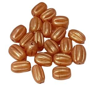 20pc Large Metallic Bronze Oval Glass Beads