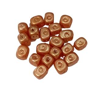 Glass Beads: 20pc Metallic Bronze Square Glass Beads