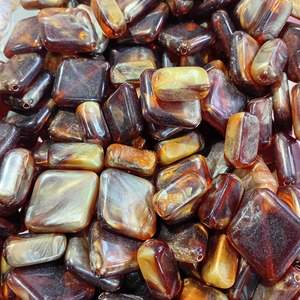 Acrylic Resin Wood: 50pc Glossy Amber & Brown Mixed Acrylic Beads