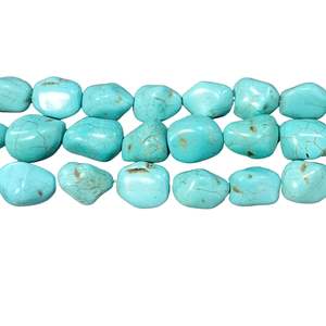 Gemstone Beads: Extra Large Blue Howlite Nugget Beads