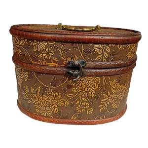 **FAULTY** Oval Floral Wooden Box
