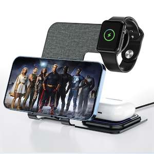 Desk Attachments: Ultra Slim 3-in-1 Wireless Charger - 15W