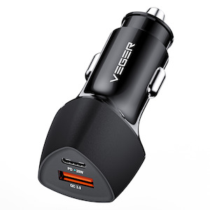 Cables Chargers: Dual Port Fast Car Charger - 38W
