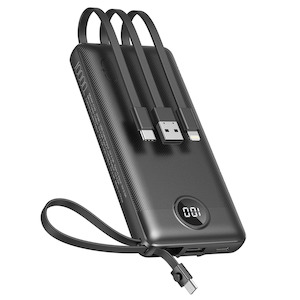 Power Banks: Power Bank with Built-In Cables - 10000mAh
