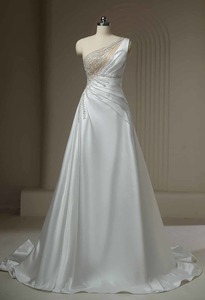 A-Line Satin Wedding Dress Art Kollocsion