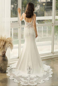 Illusion Lace Fit & Flare Wedding Dress Art Kollocsion