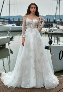 A-Line Long Sleeves Wedding Dress Art Kollocsion