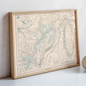 Map Prints: Mt Cook Alpine Regions - 1953