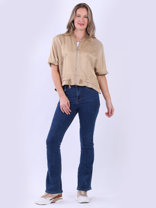 Products: CODE 9001- Italian Satin Zip Plain Crop Jacket - 4Artsake