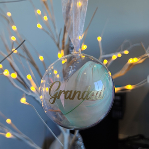 Feather Personalised Christmas Bauble