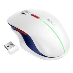 Keyboard Mouse: Wireless Mouse Dual Mode Bluetooth LED Rechargeable (GM40) White