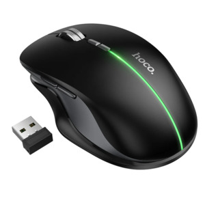 Wireless Mouse Dual Mode Bluetooth LED Rechargeable (GM40) Black