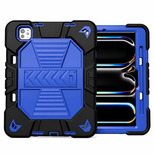 Ipad Cases Covers: iPad Pro 13-Inch (M5) 2025 Rugged Shockproof Case with Kickstand (Blue)