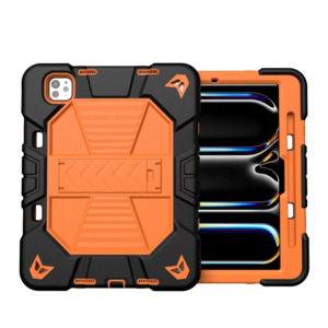 iPad Pro 13-Inch (M4) 2024 Rugged Shockproof Case with Kickstand (Orange)