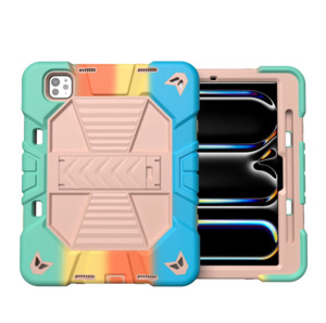 iPad Pro 11-Inch (M5) 2025 Rugged Shockproof Case with Kickstand (Rainbow)