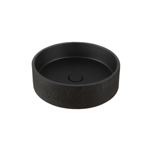 Concrete Basins: ARUVO™ ACOVI Concrete Travertine Countertop Basin Matte Black