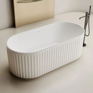 Baths: ARUVO™ ENKØ Composite Stone Freestanding Bath L1700mm Matte White