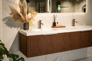 ARUVO™ ROMEO Collection Plywood Vanity Rich Walnut W1800mm Basin Options