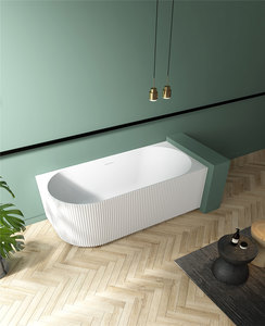 Acrylic Baths: ARUVO™ FLUTE Back to Corner Acrylic Freestanding Bath Matte White