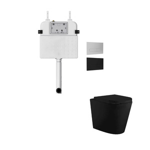 ARUVO® In-Wall Floor Mount RimFree Aeron X1i Toilet Matt Black + VERO INWALL CI&hellip;