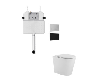 ARUVO® In-Wall Floor Mount RimFree Aeron X1i Toilet Matt White + VERO INWALL CI&hellip;
