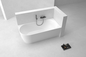 Acrylic Baths: ARUVO™ ORO Back to Right Corner Acrylic Freestanding Bath L1500mm Gloss White