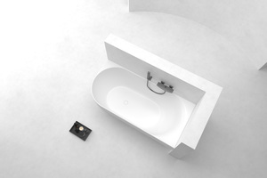 ARUVO™ ORO Back to Right Corner Acrylic Freestanding Bath L1500mm Matte White