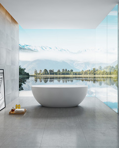 Baths: ARUVO® ZEN Composite Stone Freestanding Bath L1500mm