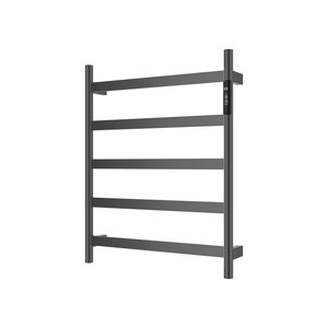Products: ARUVO® AMAIA Innovative Heated Towel Rail 5 Bar with Timer and Temperature Setting Brushed Gunmetal
