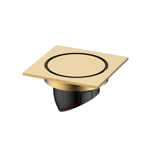 Shower Channel & Point Drain: ARUVO® PRECINT Floor Drain 100mm Brushed Brass
