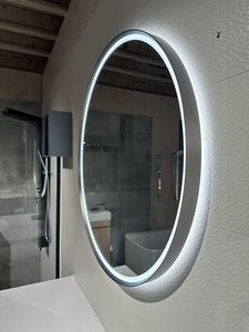 ARUVO™ GRAPHITE Metal Framed Round Mirror w/ LED Light & Demister 850mm Br&hellip;