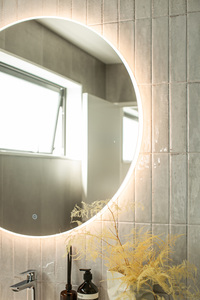 Products: ARUVO® ILLLUMINA Acrylic Diffused Round Mirror w/ LED Light & Demister 850mm