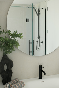 ARUVO™ AMBIANCE Frameless Backlit Round Mirror w/ Led Light & Demister D850mm