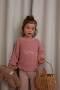 Oversized Knit Sweater - Sweet Pink