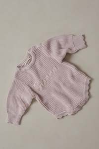 Machine Embroidered Knitwear: Novie Knit Romper - Dusk