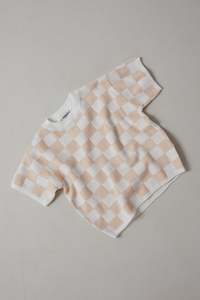 Hand Embroidered Knitwear: Hand Embroidered Knit Tee - Blush