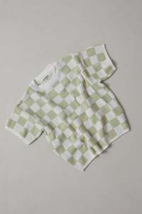 Hand Embroidered Knit Tee - Kiwi