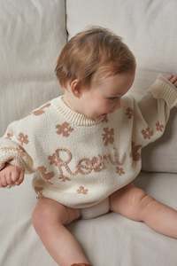 Hand Embroidered Posie Knit Sweater