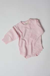 Machine Embroidered Knitwear: Rowe Flat Knit Romper | Peony