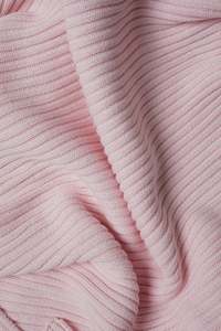 Machine Embroidered Knitwear: Novella Ribbed Knit Blanket | Peony