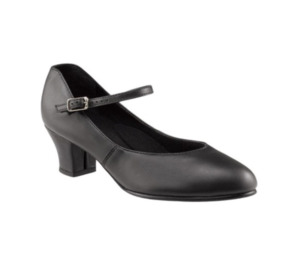Character Shoes: Capezio 551 Jr Footlight Womens Leather Sole Shoe - Black