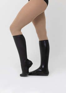 Leotards: Spats - Black - Metallic