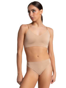 Under Garments: Seamless Clear Back Bra - Capezio