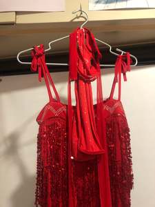 Clearance: Red flapper ballroom dress