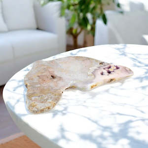 Large Crystals: Large pink amethyst crystal slab on removable stand 4.65kg