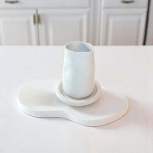 Nz Made Ceramics: NZ handmade ceramic jug with dish set