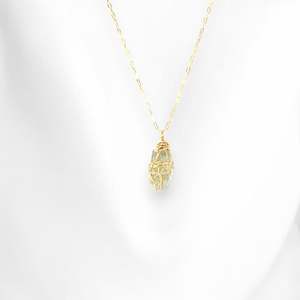 Green amethyst crystal pendant necklace ~bespoke by design jewellery collection~