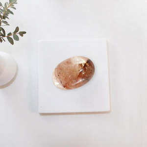 Fire quartz crystal palm stone